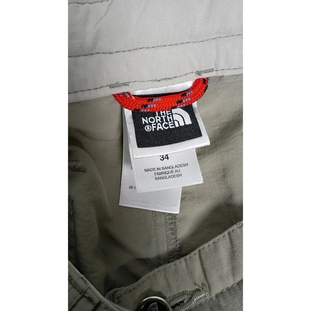The North Face Vintage Convertible Pants Sz  34  Never Stop Exploring Tan Nylon